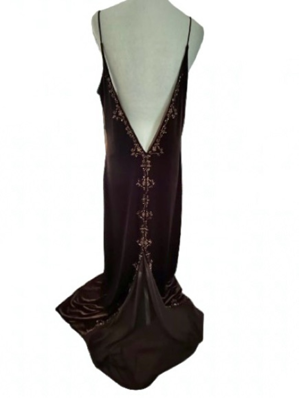 Y2K Velvet Gown DAVE & JOHNNY Extra Large Dress Maxi Beaded Mermaid Vintage